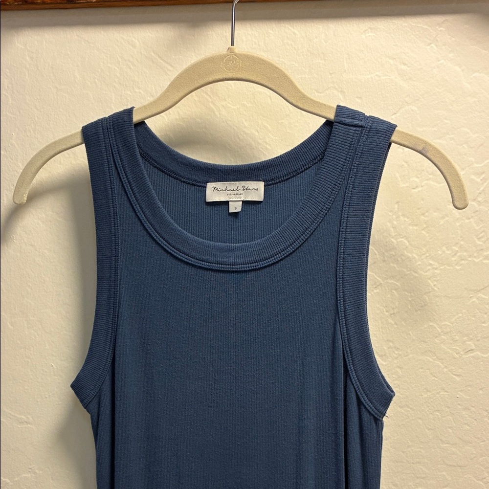 Michael Stars Blue Sleeveless Tank Midi Dress, Size Small - Picture 4 of 7